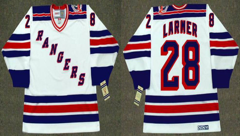 2019 Men New York Rangers 28 Larmer white CCM NHL jerseys